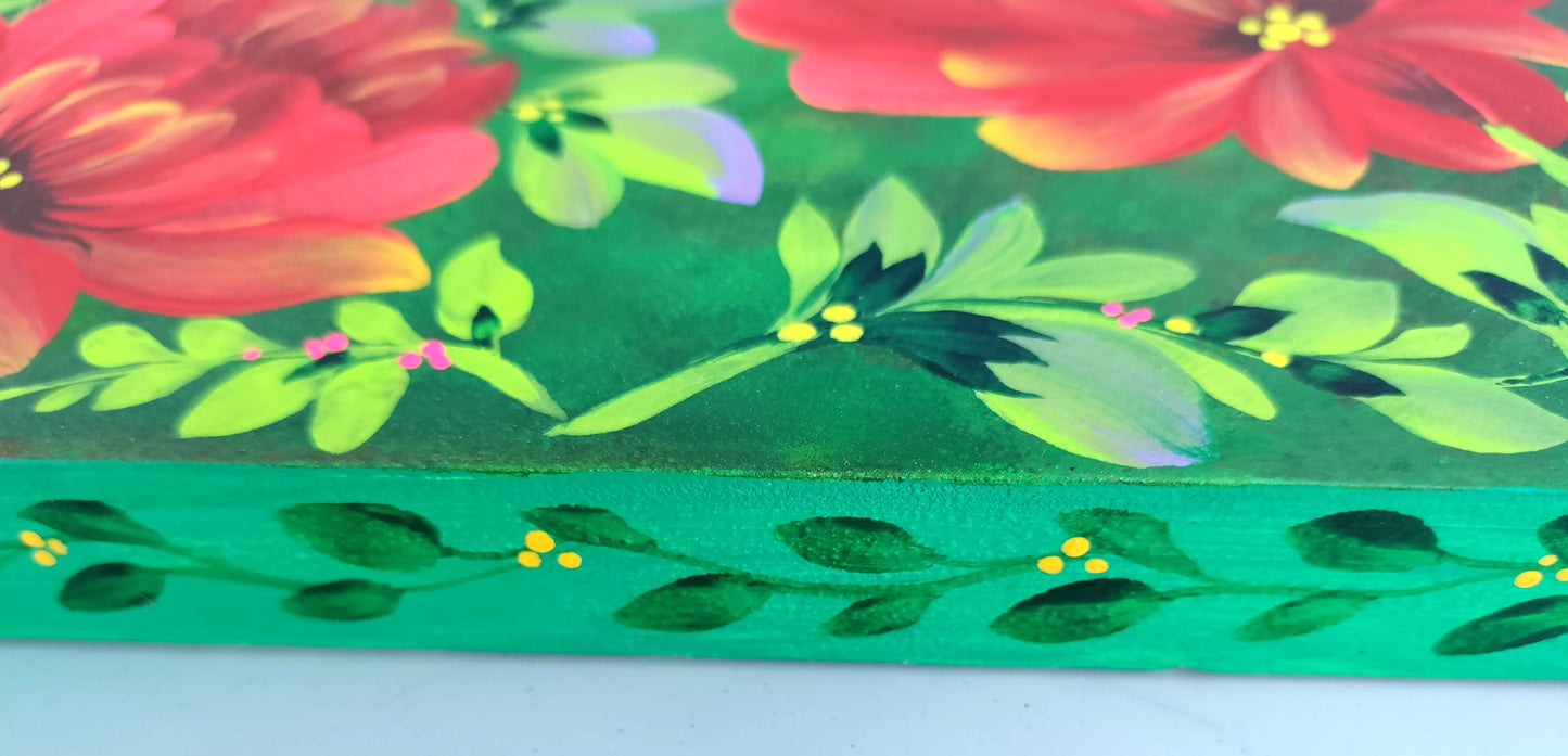 Hidden birds, 8" x 8 "x 1/2" , wooden cradled panel