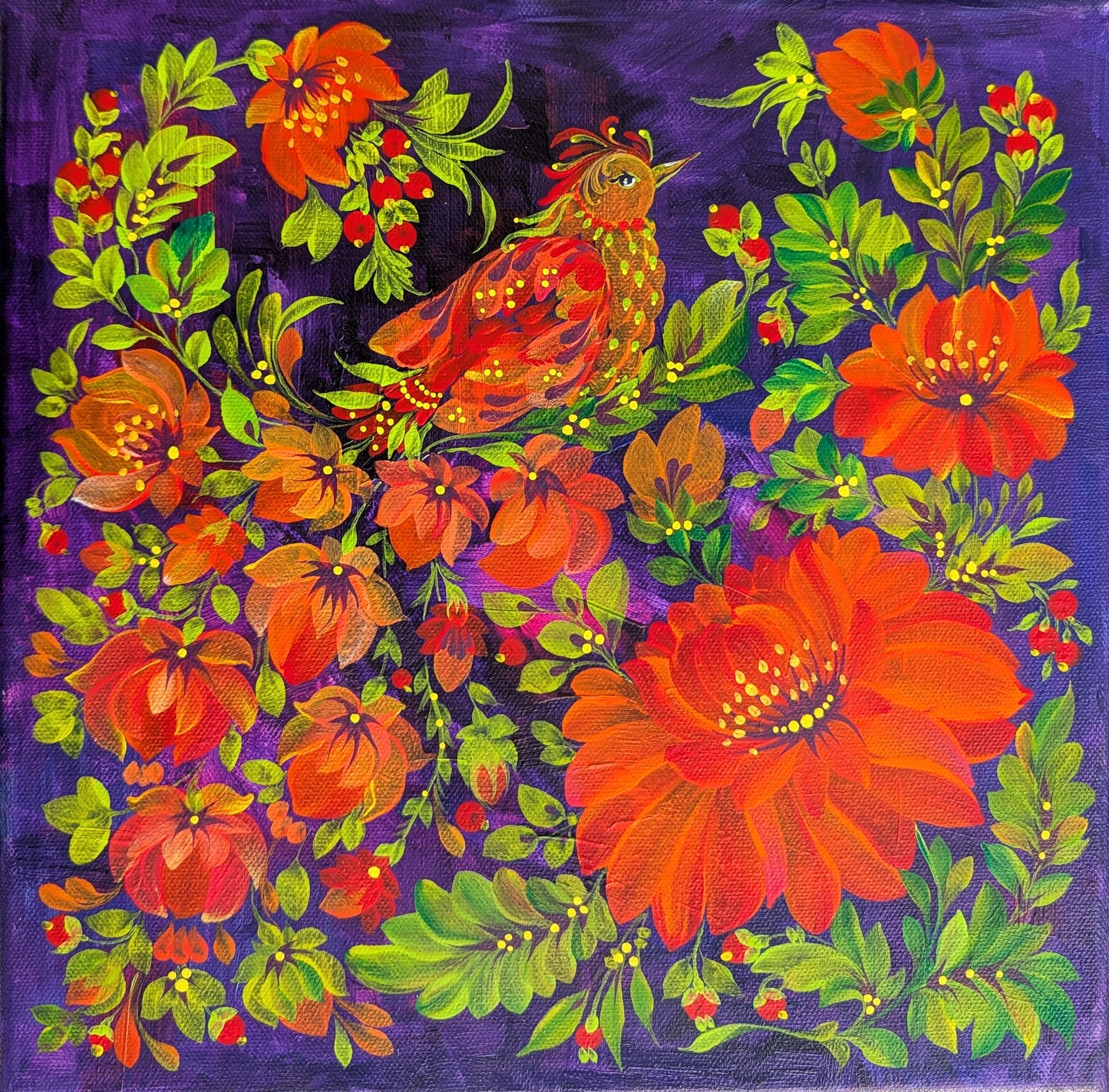 Song of the day, 12" x 12 "x .75" , canvas