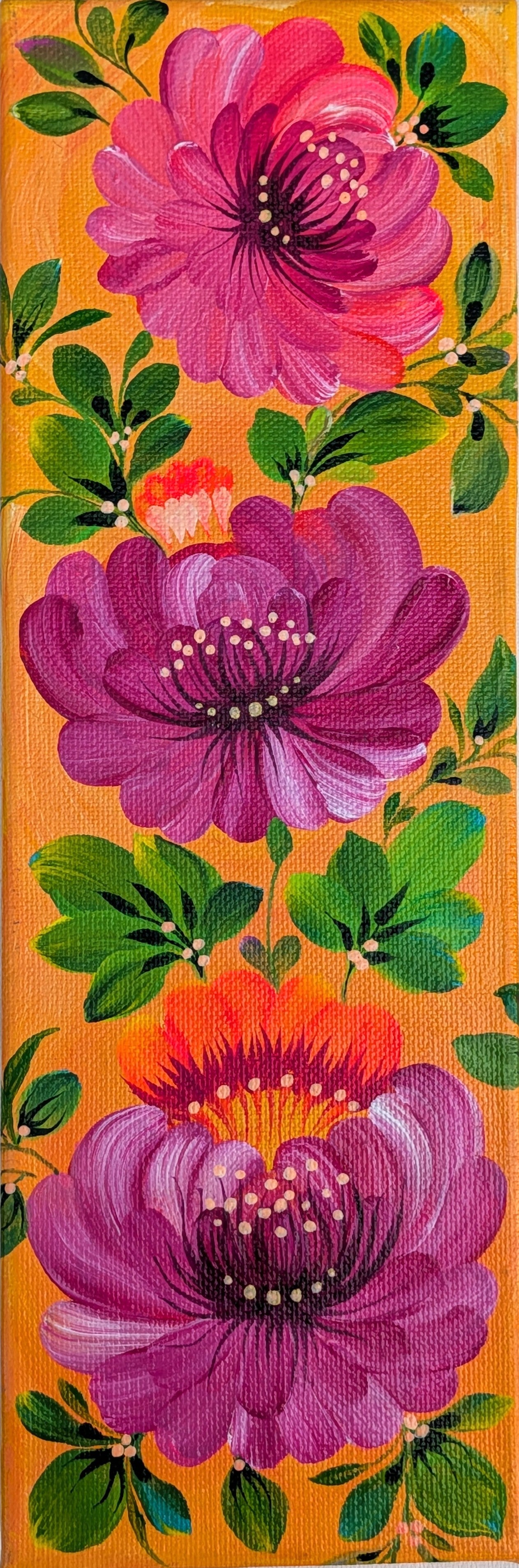 Lovely Flowers, 4" x 12" x 1-1/2" Canvas