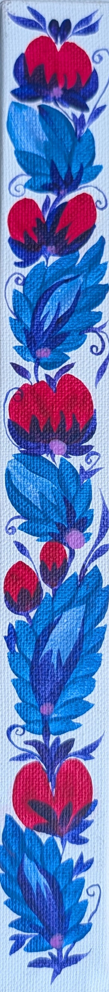Flowers on snow, 4" x 12" x 1-1/2" Canvas