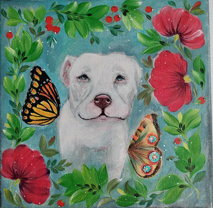 Walk in a garden, 8"x8"