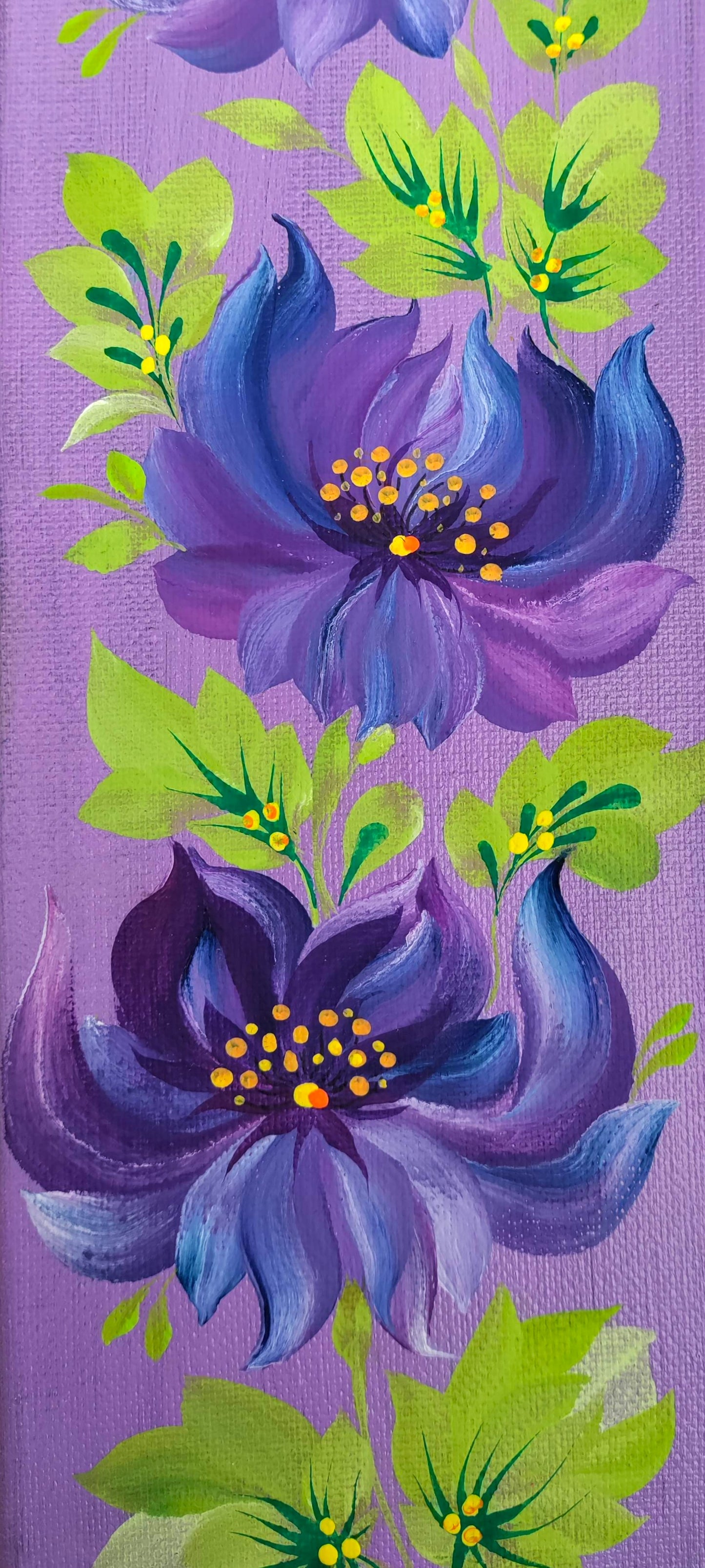 Flowers, you never could have enough , 4" x 12" x 1-1/2" Canvas
