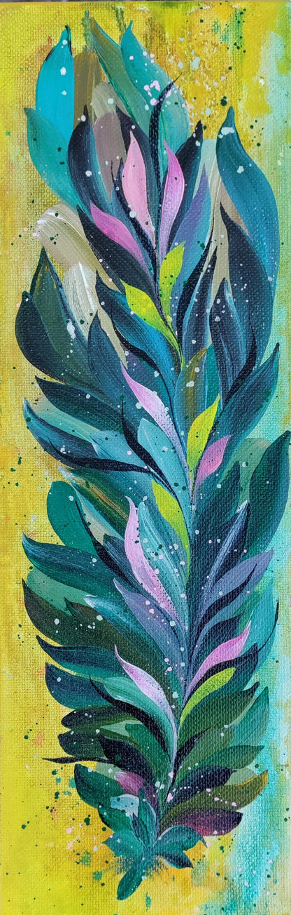 Light feather, 4" x 12" x 0.75" Canvas