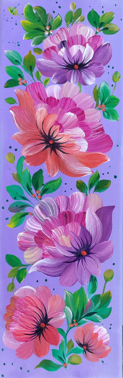 Purple vibe, 4" x 12" x 1-1/2" Canvas