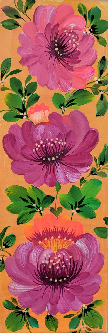 Lovely Flowers, 4" x 12" x 1-1/2" Canvas