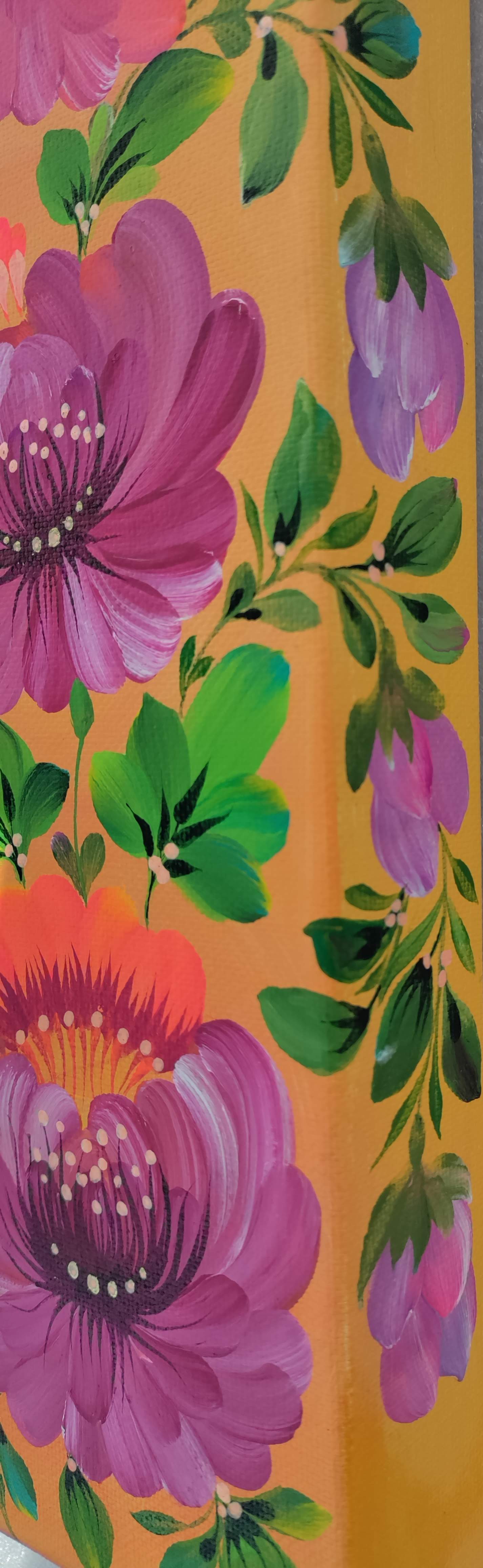 Lovely Flowers, 4" x 12" x 1-1/2" Canvas