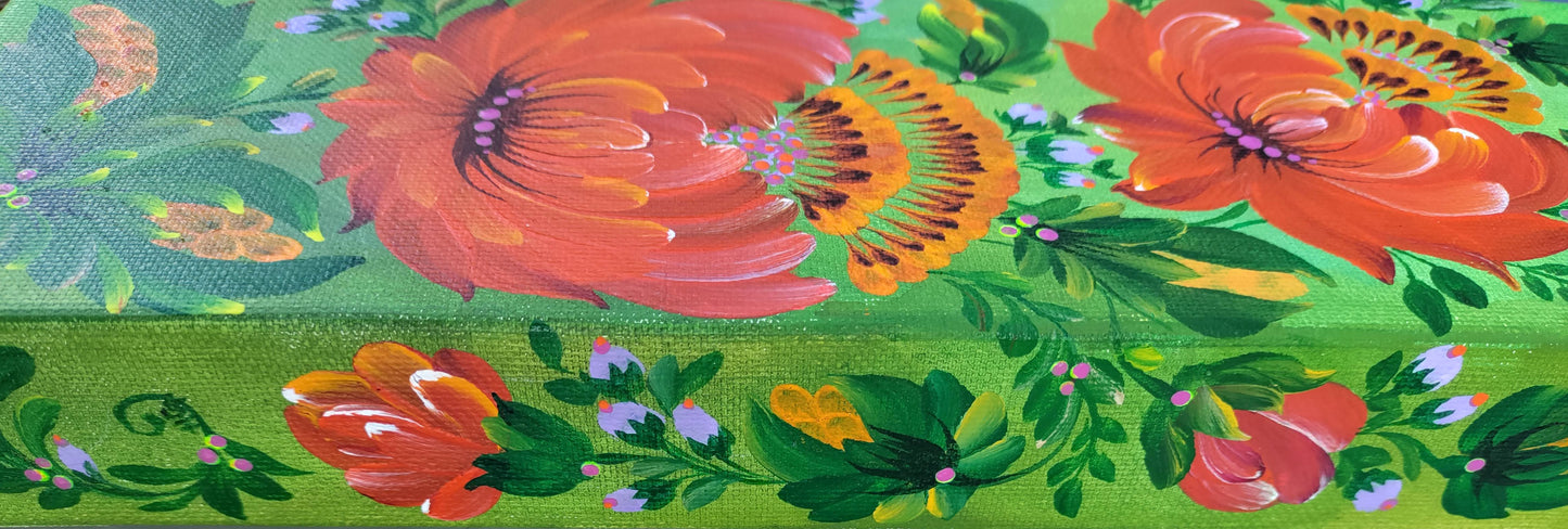 Sunny Flowers, 4" x 12" x 1-1/2" Canvas