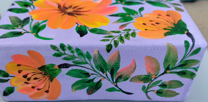 Spring flowers, 4"x4"X1.5" canvas