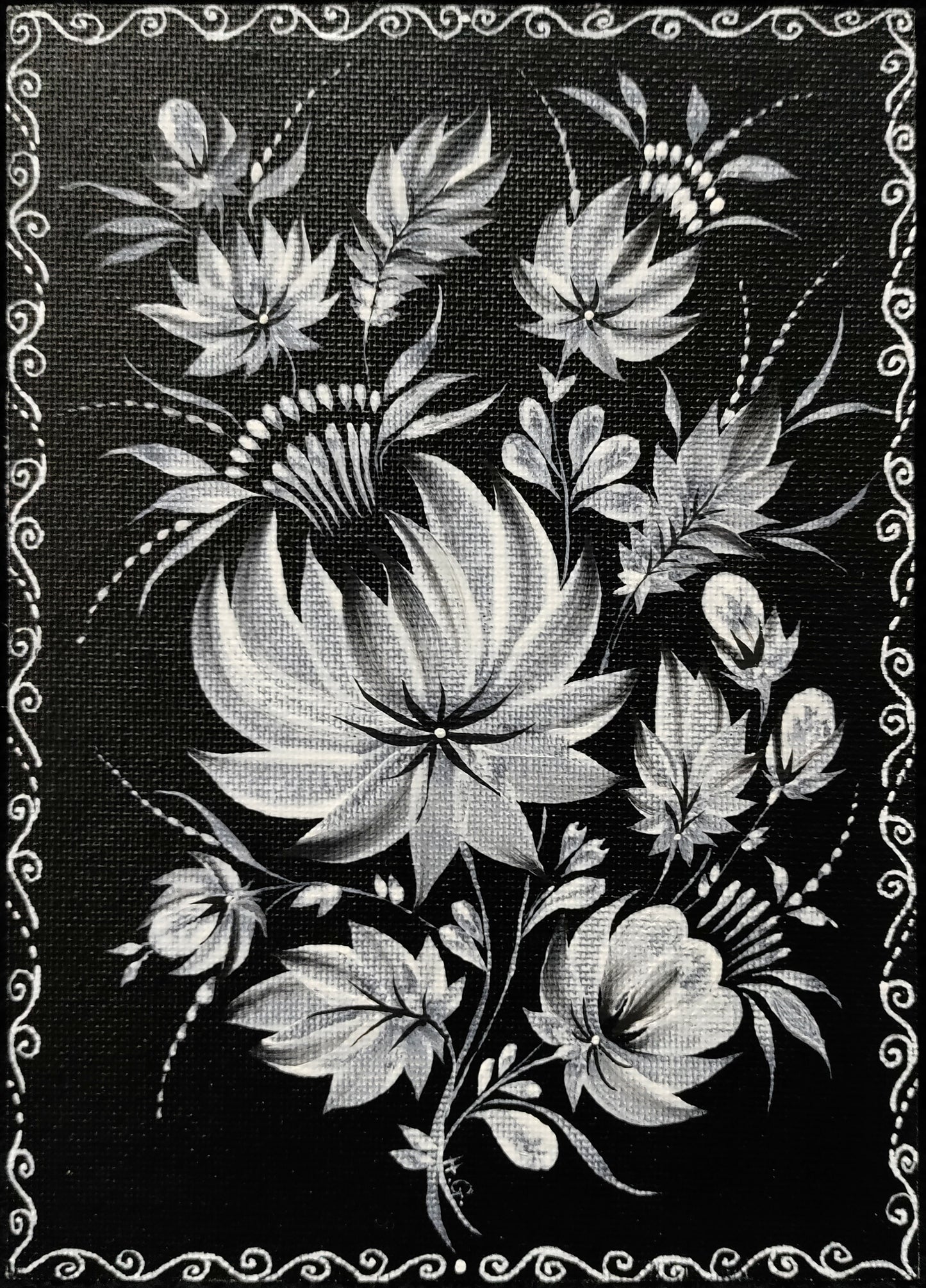 Night Flowers 5" x 7" Canvas Panel