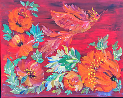 Phoenix rising, 16"x20", framed