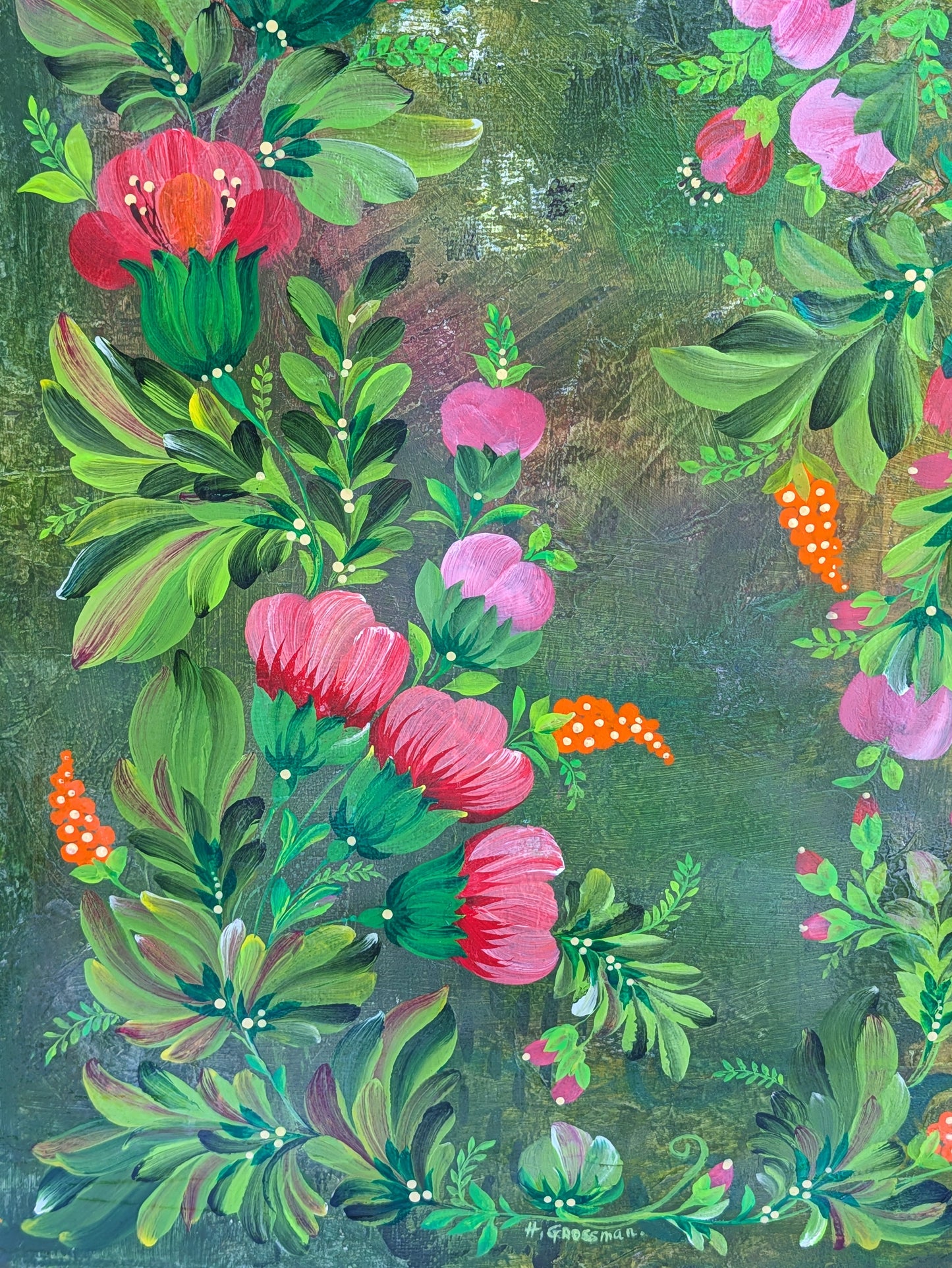 Willpower of flowers, 12" x 24 "x 1/2" Canvas , Framed