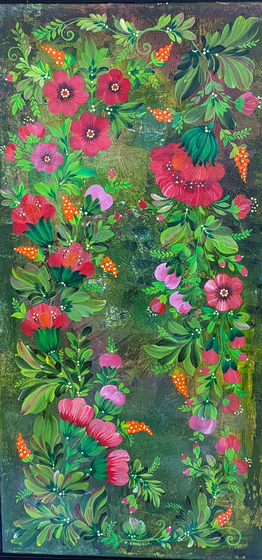 Willpower of flowers, 12" x 24 "x 1/2" Canvas , Framed