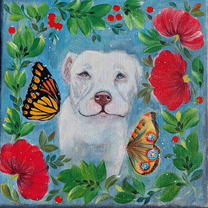 Walk in a garden, 8"x8"