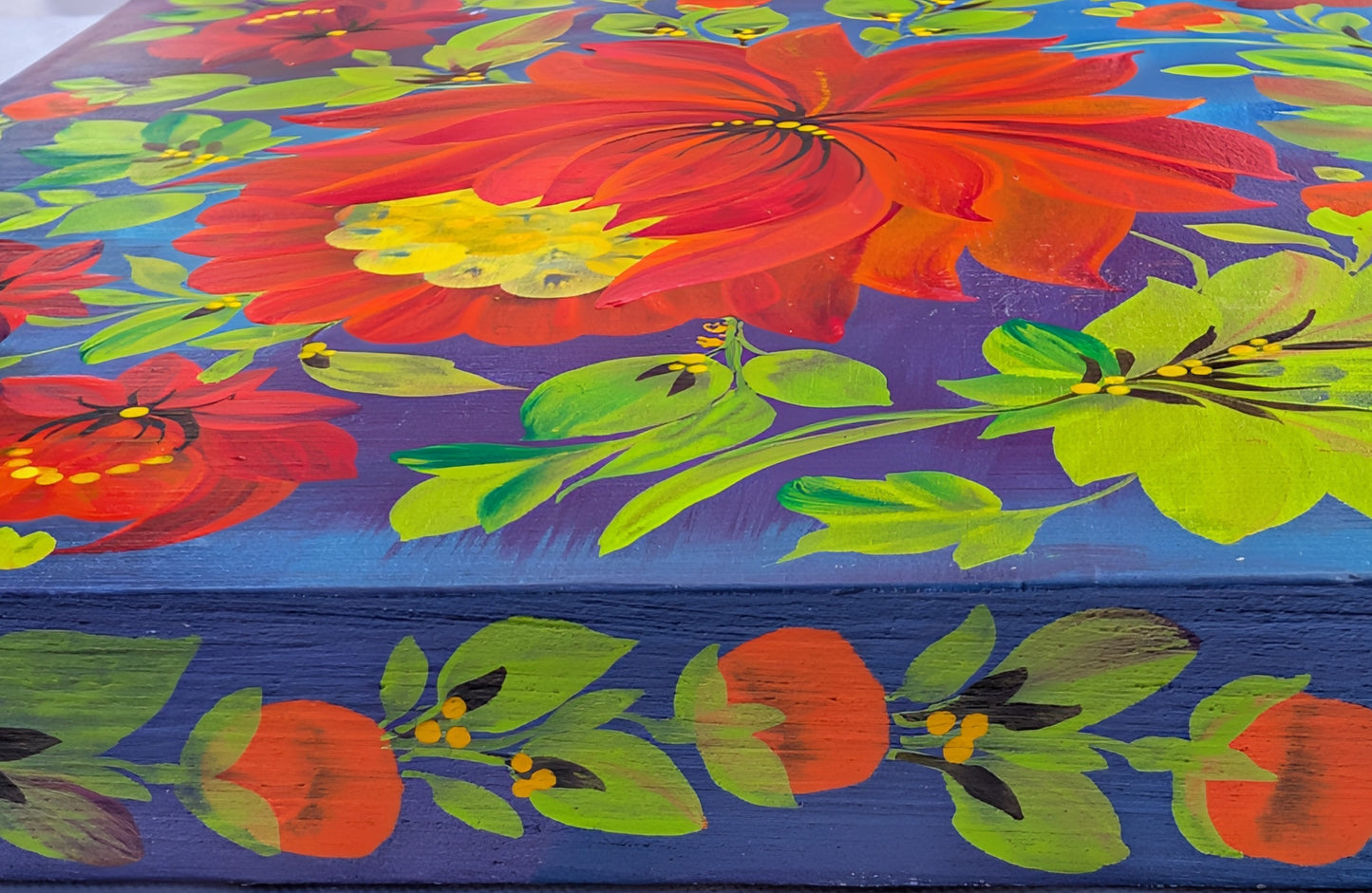 Enjoy the day, 8" x 8 "x 1/2",  wooden cradled panel