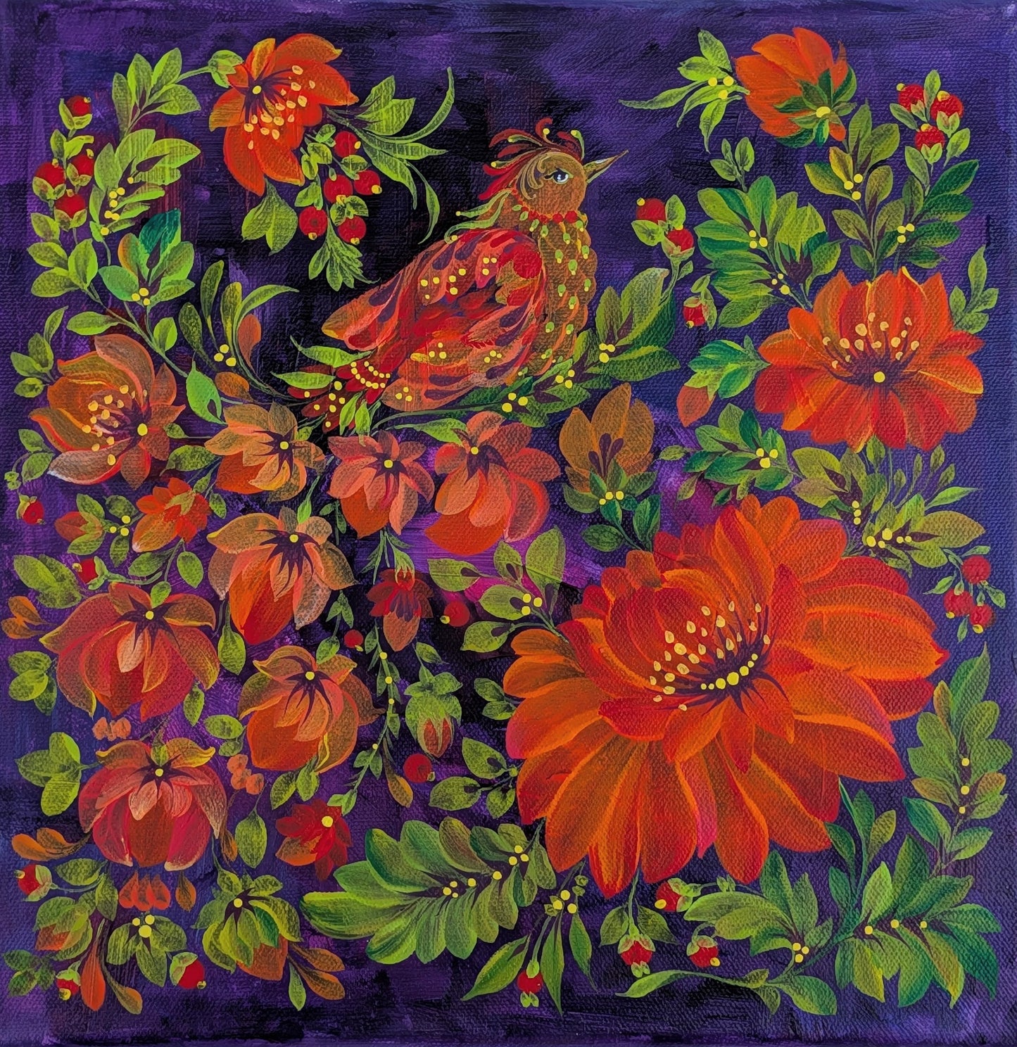 Song of the day, 12" x 12 "x .75" , canvas