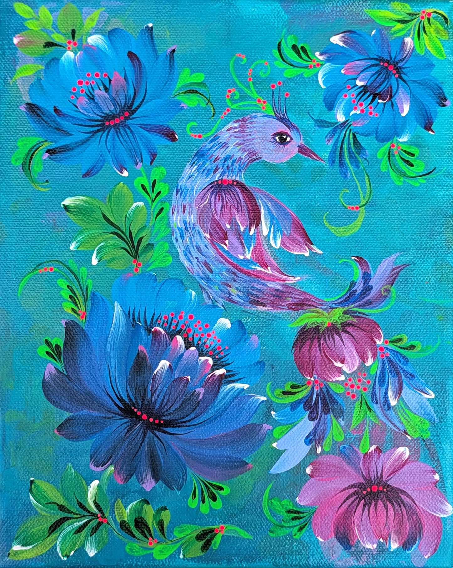 Bird of Happiness , 8" x 10 "x 1.5"