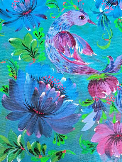 Bird of Happiness , 8" x 10 "x 1.5"