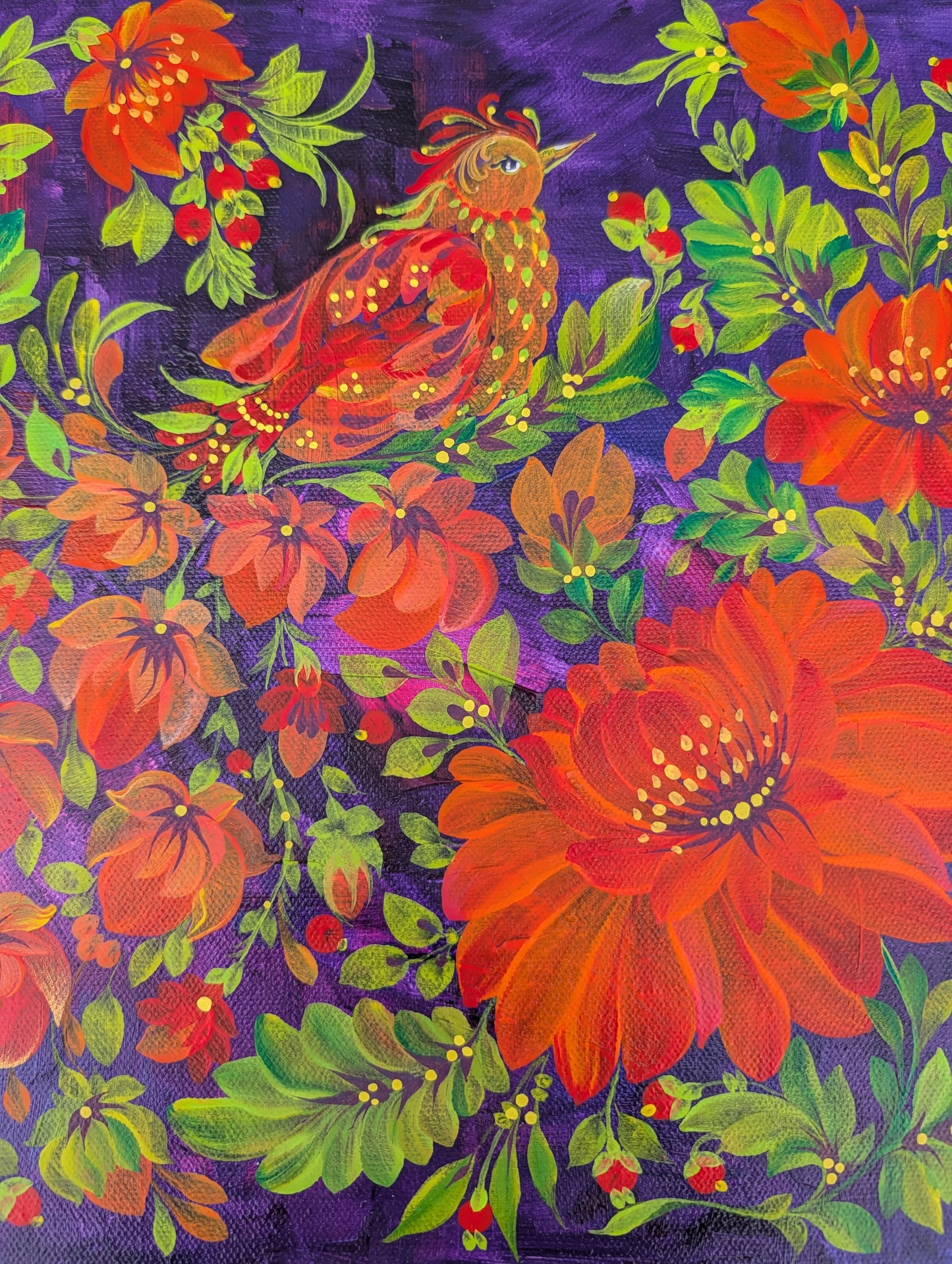 Song of the day, 12" x 12 "x .75" , canvas