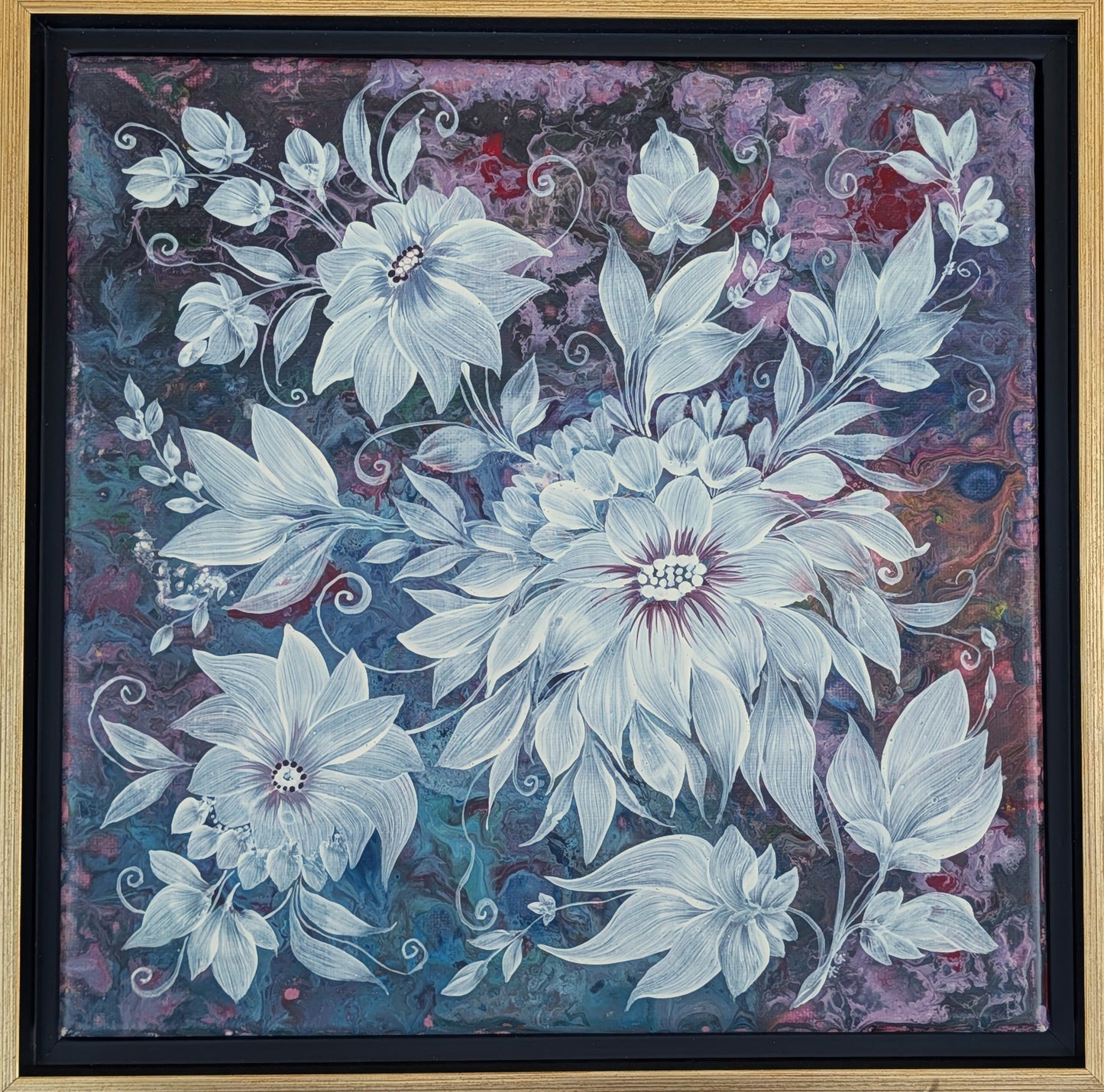 Dreaming of Winter, 10" x 10" x 1/2" Canvas, framed