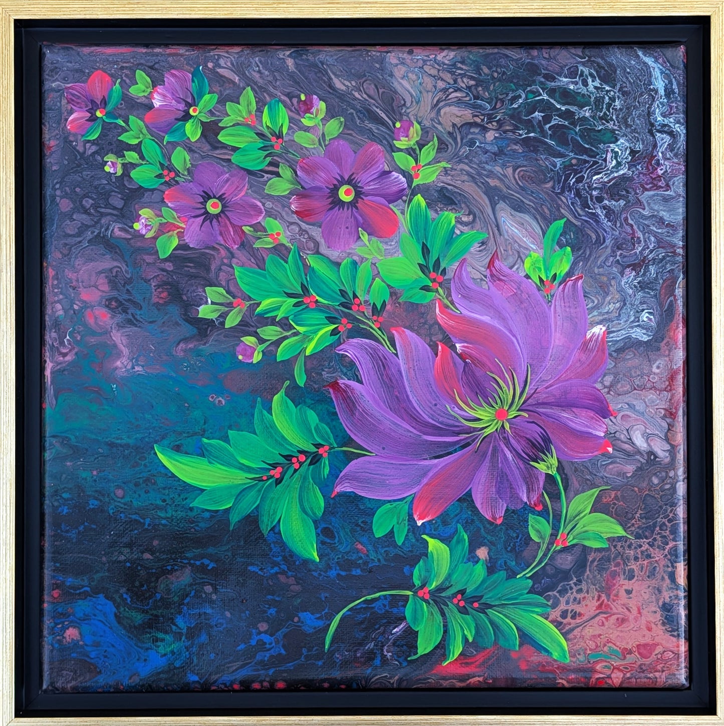 Gone With The Wind,  10"x10" Canvas, framed
