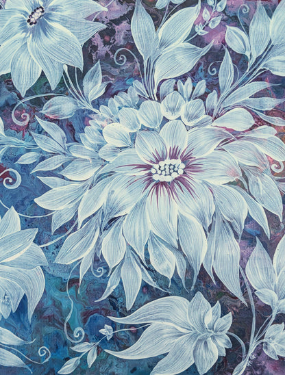 Dreaming of Winter, 10" x 10" x 1/2" Canvas, framed