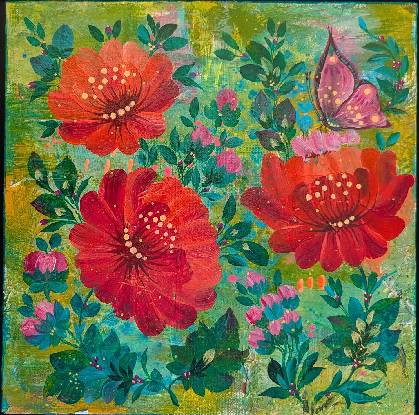 Spring ,  10"x10" Canvas, framed