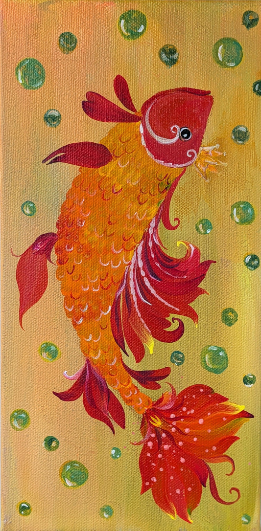 King fish, 6" x 12" x 0.75" Canvas