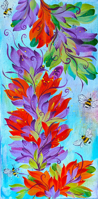 Bee-Buzz...6" x 12" x 0.75" Canvas