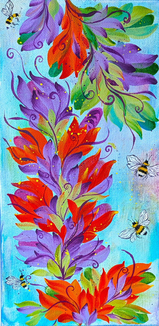 Bee-Buzz...6" x 12" x 0.75" Canvas