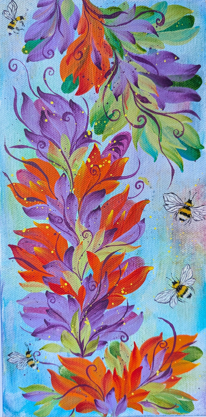 Bee-Buzz...6" x 12" x 0.75" Canvas