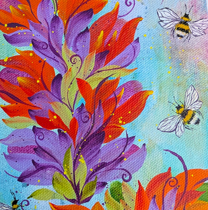 Bee-Buzz...6" x 12" x 0.75" Canvas