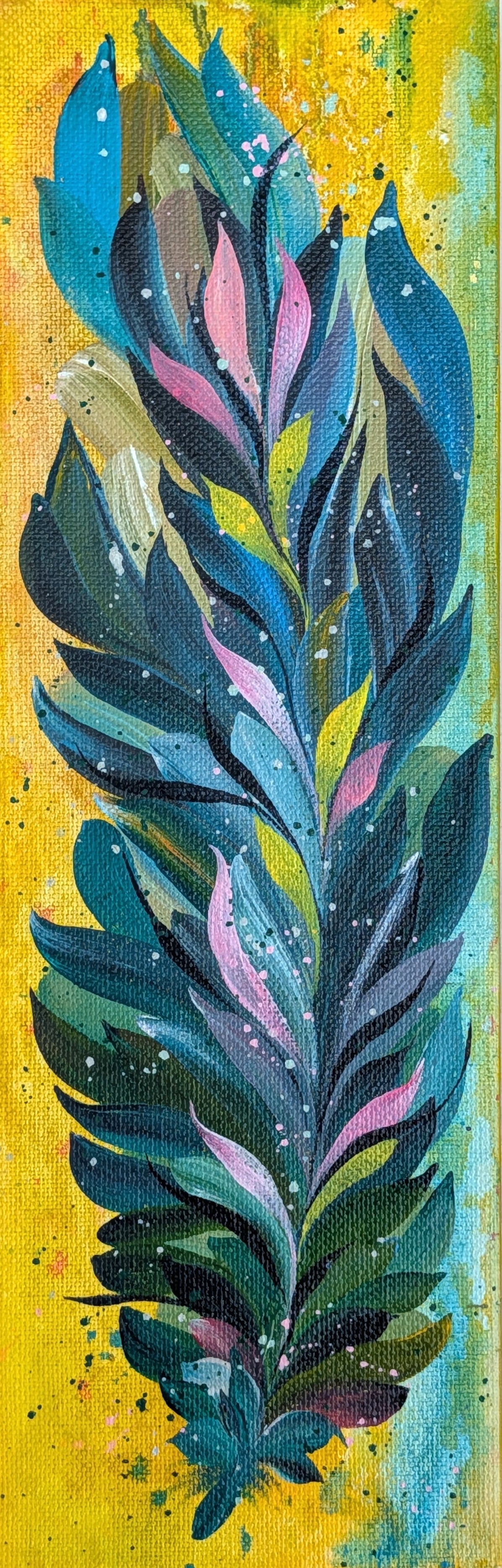 Light feather, 4" x 12" x 0.75" Canvas