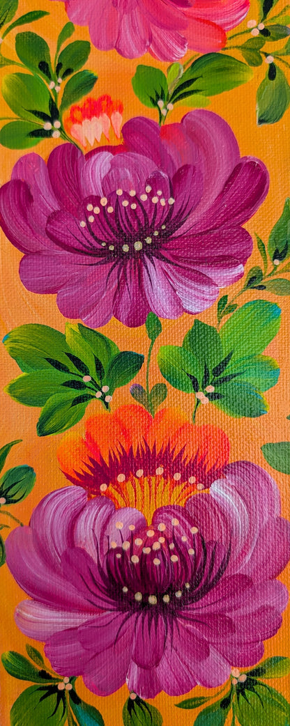 Lovely Flowers, 4" x 12" x 1-1/2" Canvas
