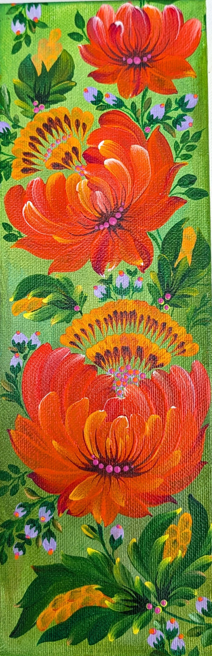 Sunny Flowers, 4" x 12" x 1-1/2" Canvas