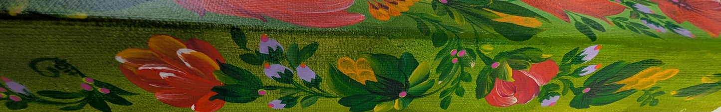 Sunny Flowers, 4" x 12" x 1-1/2" Canvas