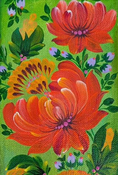 Sunny Flowers, 4" x 12" x 1-1/2" Canvas