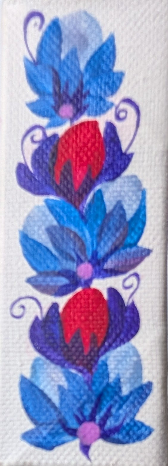 Flowers on snow, 4" x 12" x 1-1/2" Canvas