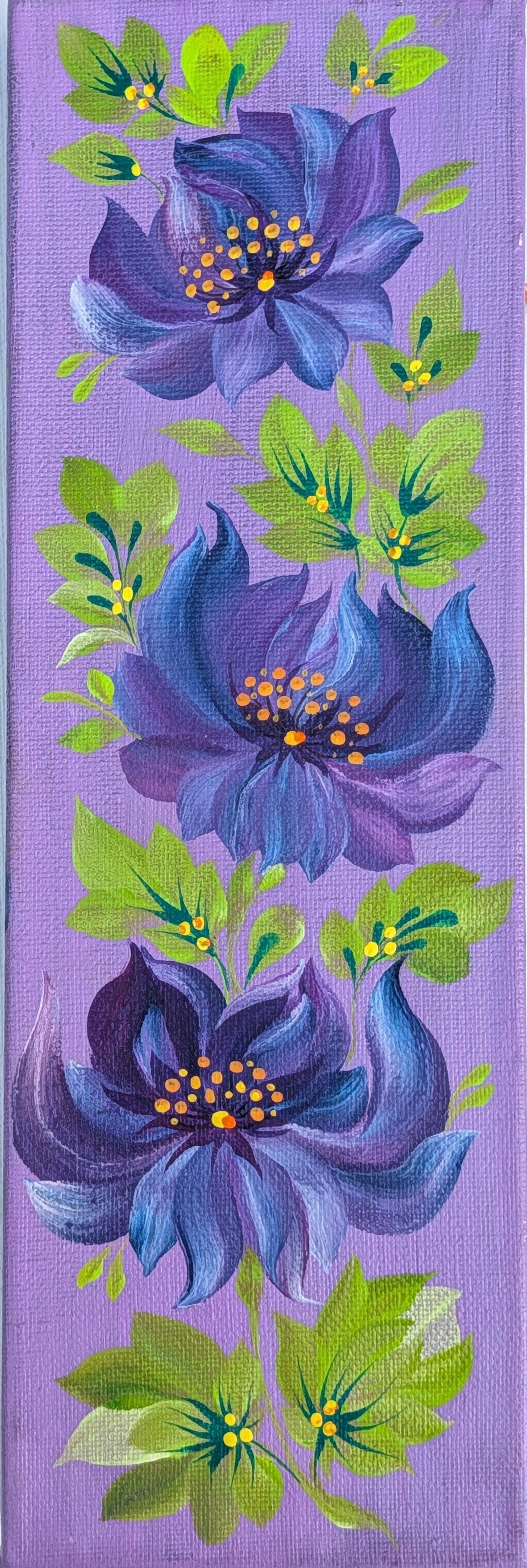 Flowers, you never could have enough , 4" x 12" x 1-1/2" Canvas