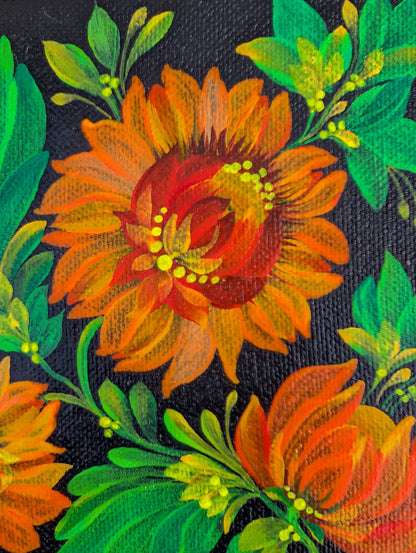 Punch of orange! 6"x6"X.75" canvas