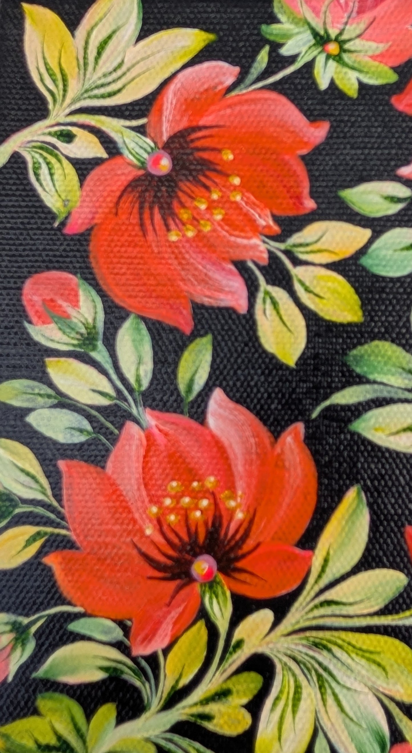 Red with the touch of pink, 6"x6"X.75" canvas